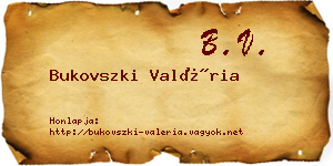 Bukovszki Valéria névjegykártya