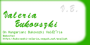 valeria bukovszki business card